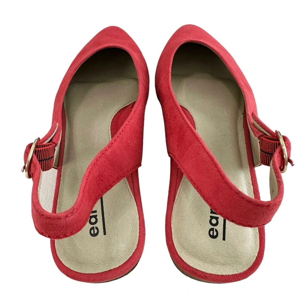 Earth Uptown Ursula Slingback Spicy Red Soft Suede Closed Toe Shoes Size 8M - Picture 10 of 16